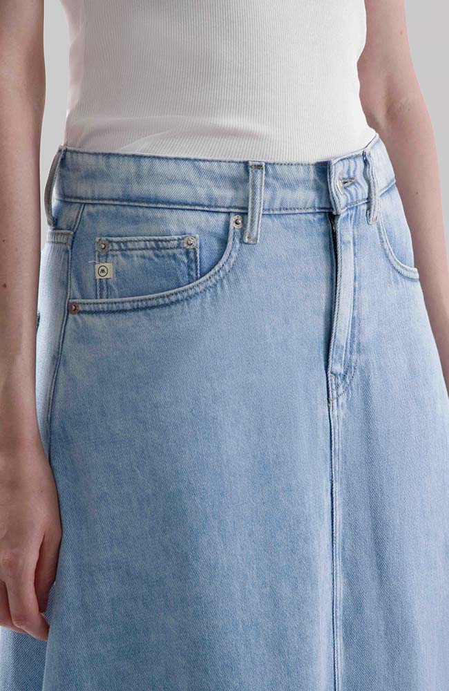 MUD jeans Max Flow denim skirt Stone Vintage from cotton blend and linen | Sophie Stone