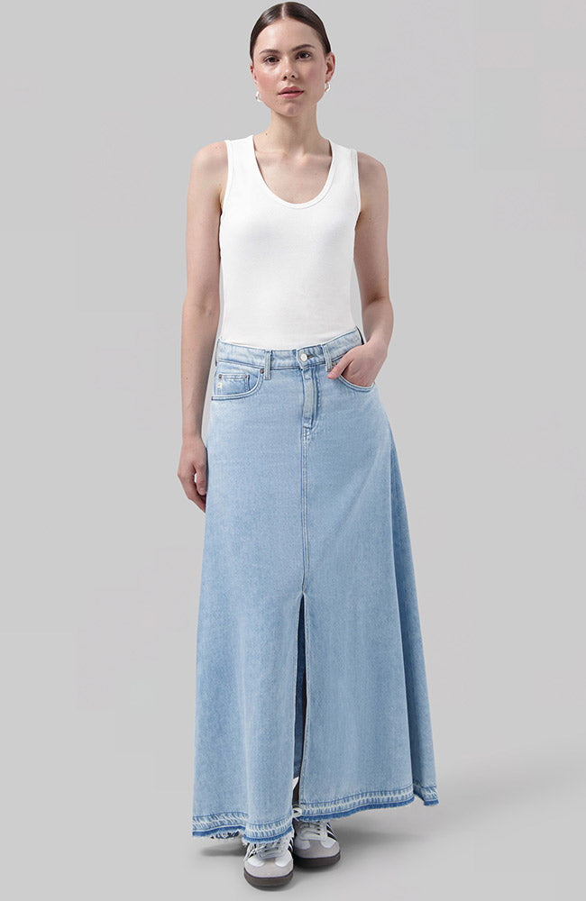 MUD jeans Max Flow denim skirt Stone Vintage from sustainable cotton ladies | Sophie Stone