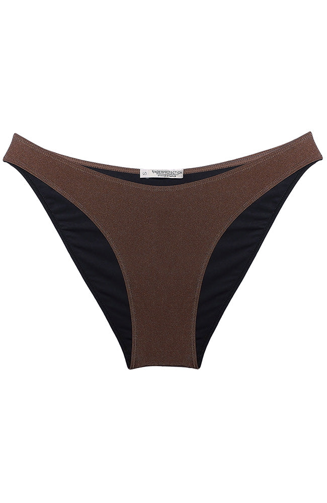 Underprotection Roseup Bikini Pants Brown Recycled Polyester | Sophie Stone 