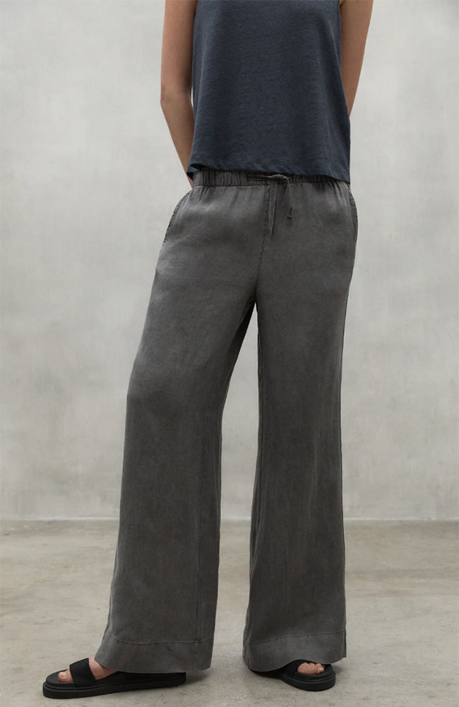 Ecoalf Mosa pants charcoal from sustainable linen ladies | Sophie Stone