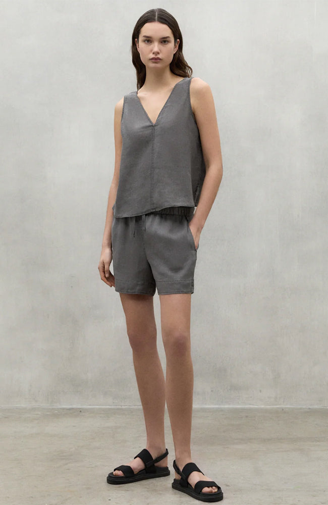 ECOALF Samy top charcoal in 100% linen | Sophie Stone