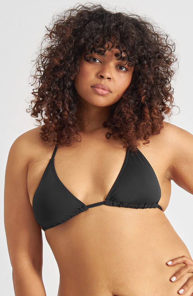 Dedicated Bikini Top Yxlan Black from recycled plastic for women | Sophie Stone 
