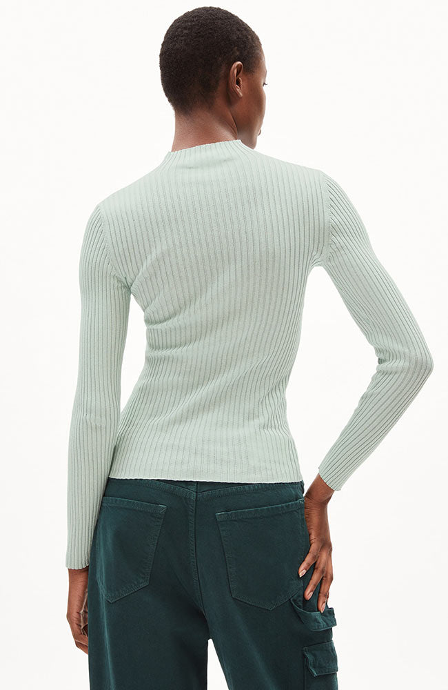 ARMEDANGELS Alaania turtleneck polar green from sustainable organic cotton | Sophie Stone