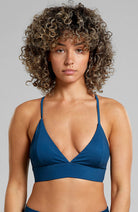 Dedicated Bikini Top Alva Majolica Blue from plastic bottles for women | Sophie Stone 