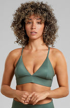 Dedicated Bikini Top Alva leaf green from plastic bottles for women | Sophie Stone 