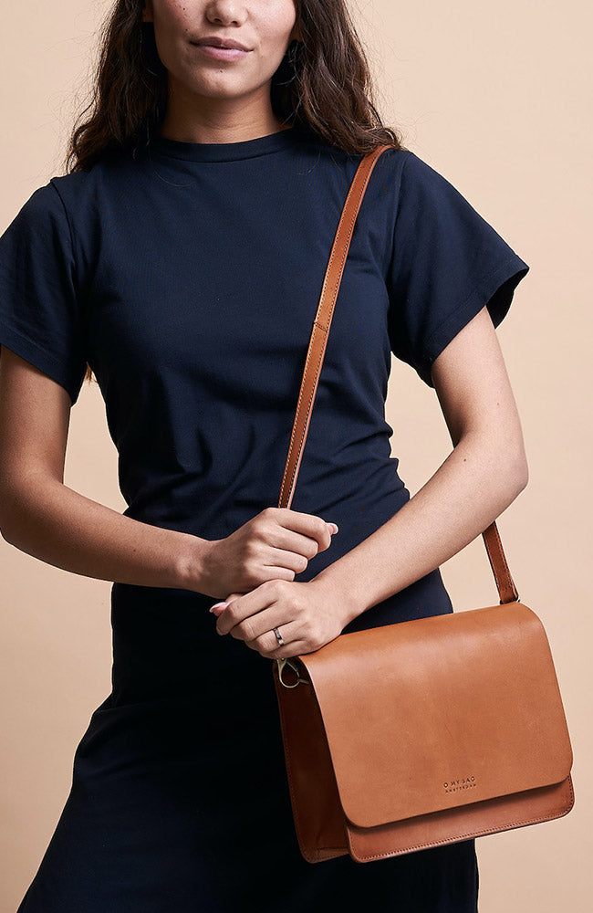 O MY BAG Audrey Cognac Classic sustainably tanned leather | Sophie Stone