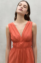 Ecoalf Bornite dress dusty orange in organic cotton and linen | Sophie Stone 