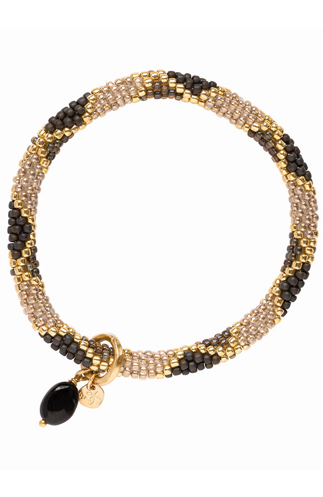 A Beautiful Story Effort bracelet black onyx of brass material for women | Sophie Stone