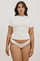 Organic Basics Flex t-shirt white from organic cotton ladies | Sophie Stone
