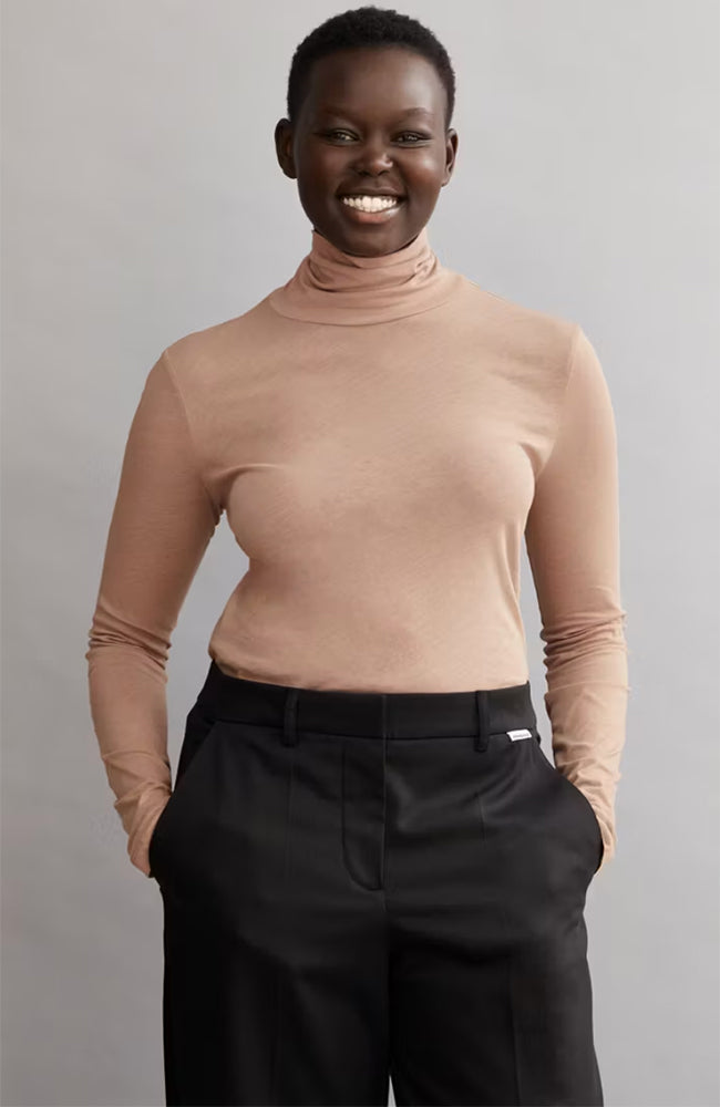 ARMEDANGELS Graziliaa turtleneck cinnamon from sustainable organic cotton ladies | Sophie Stone