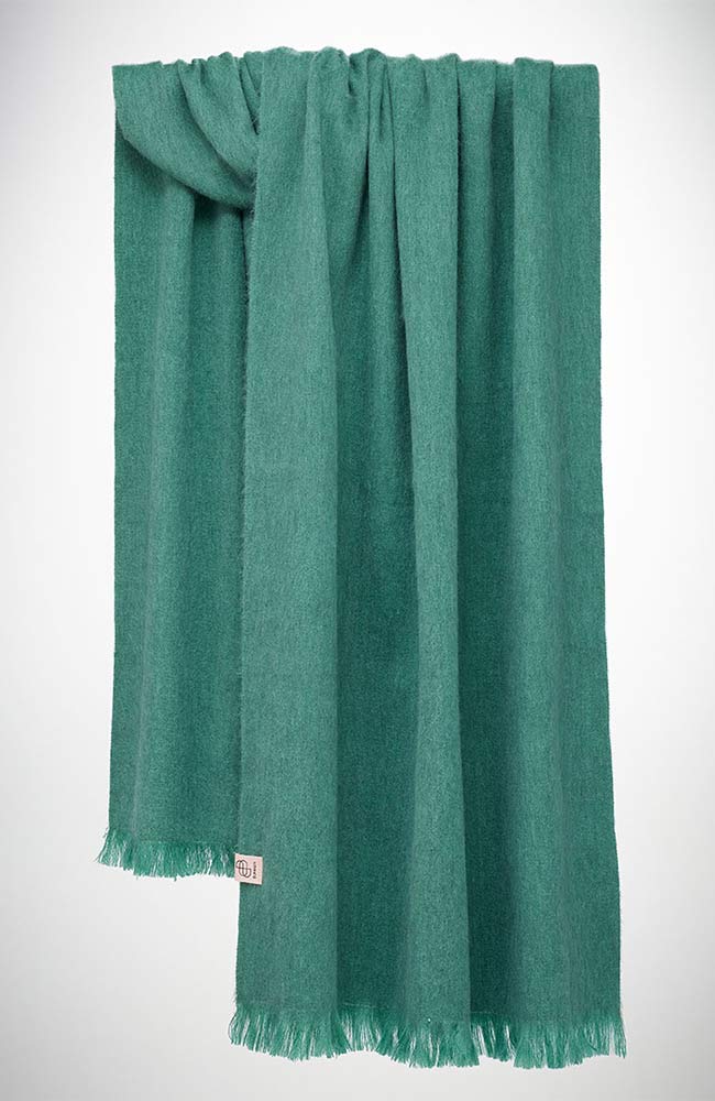 Bufandy Unisex Green Jade Brushed Solid made of Alpaca wool | Sophie Stone