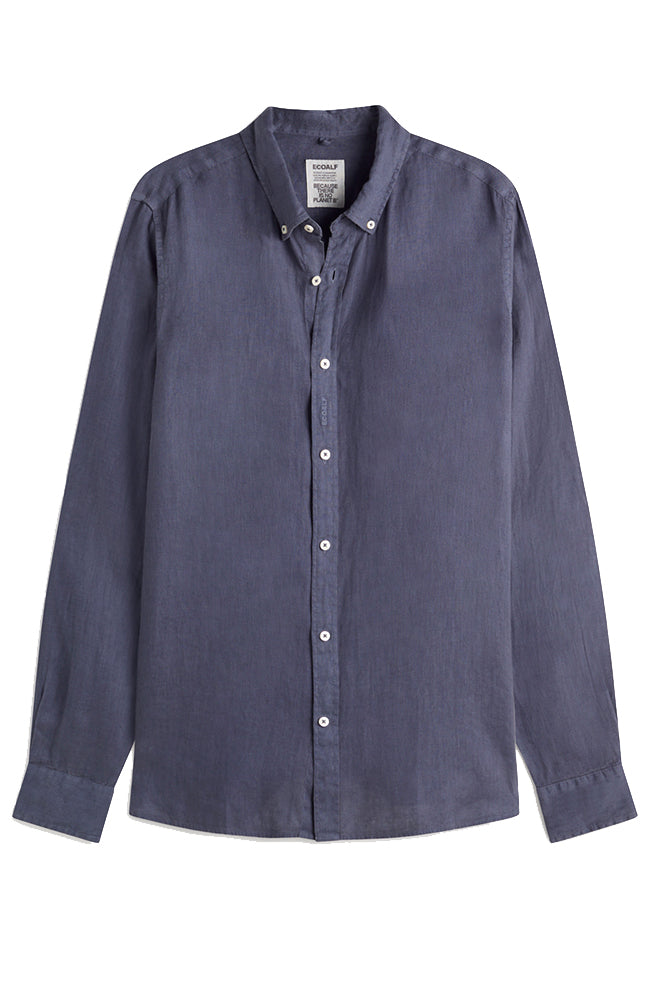 Ecoalf Malibu shirt light indigo from durable linen for men | Sophie Stone