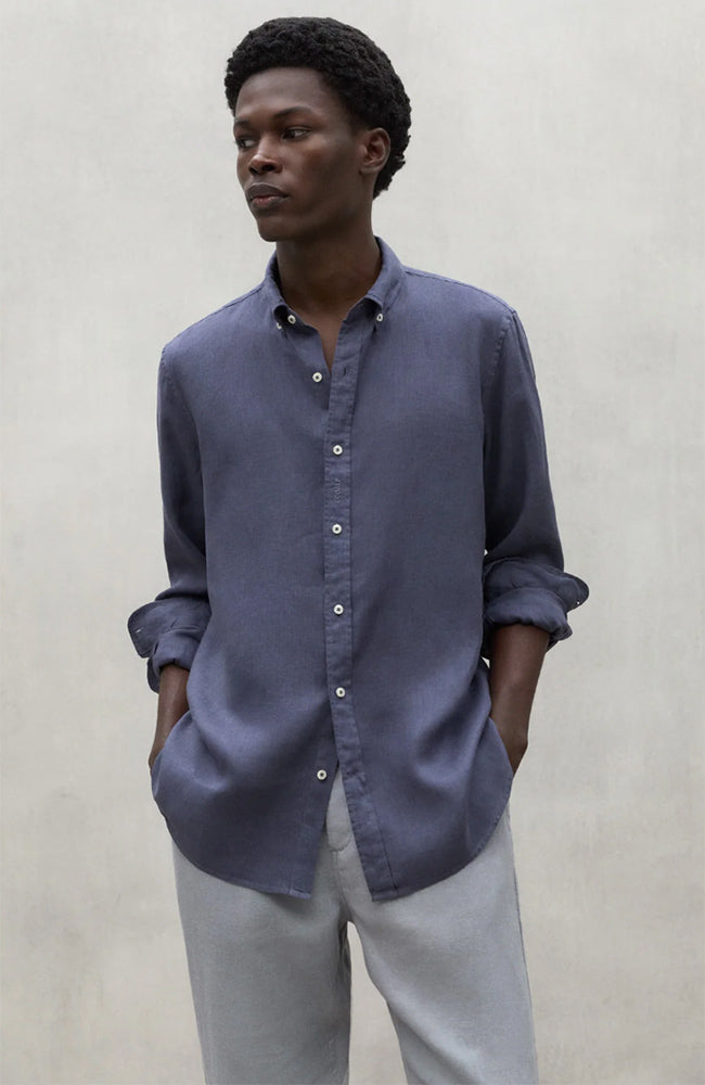 Ecoalf Malibu shirt light indigo from linen for men | Sophie Stone