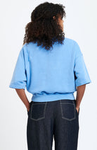 NEW OPTIMIST Maltese Ray sweater blue in recycled and organic cotton ladies | Sophie Stone