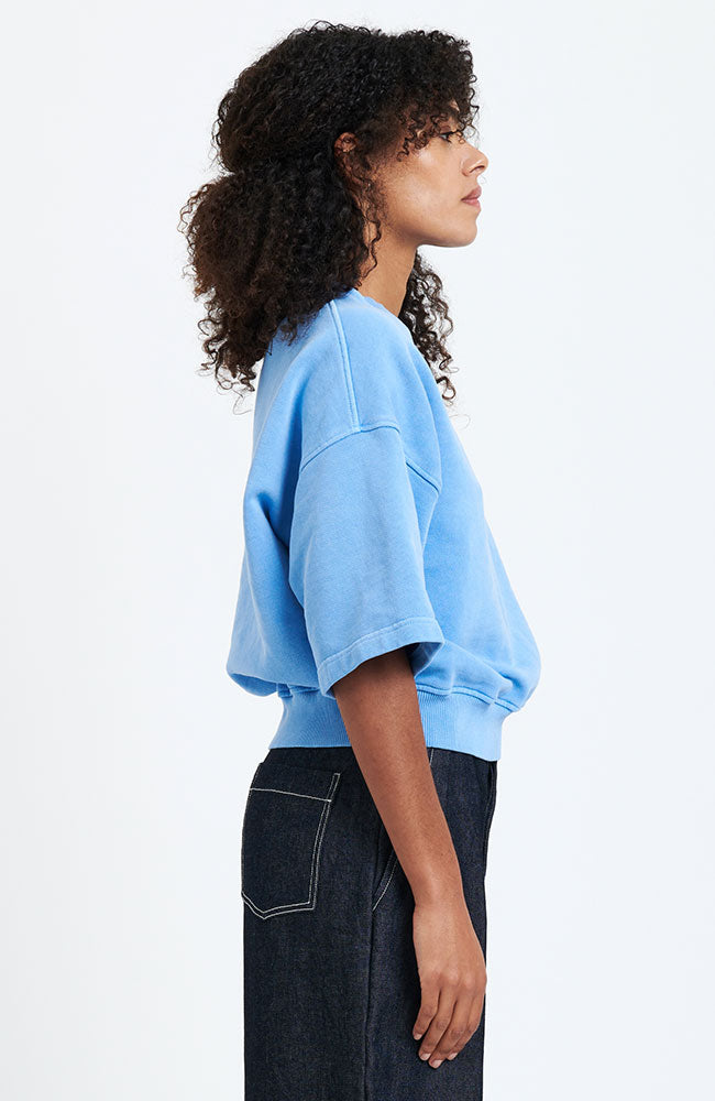 NEW OPTIMIST Maltese Ray sweater blue in recycled and organic cotton | Sophie Stone