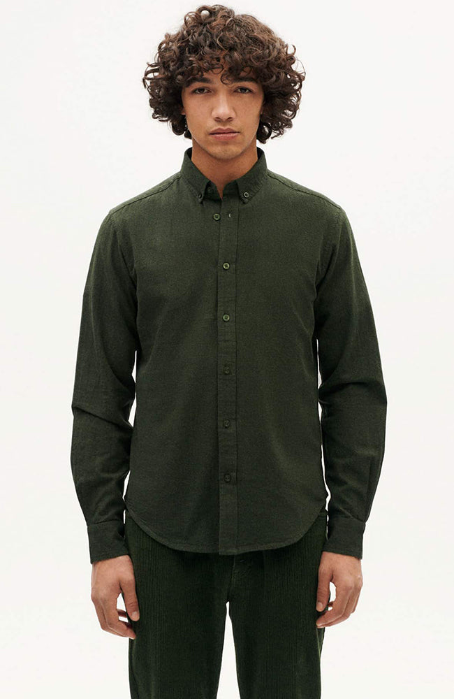 Thinking Mu Ant microcheck shirt green from organic cotton for men | Sophie Stone