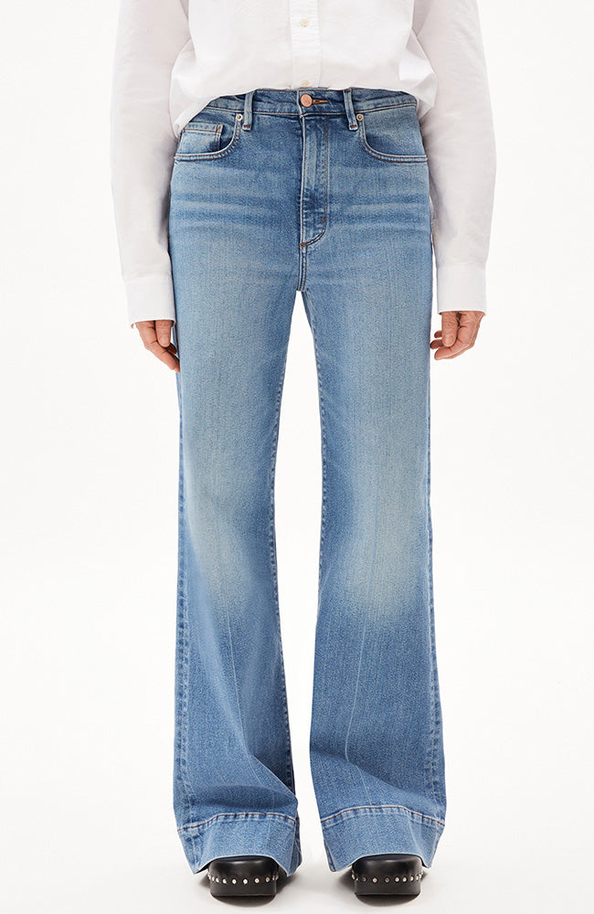 ARMEDANGELS Murliaa misty blue wide leg jeans recycled cotton women | Sophie Stone