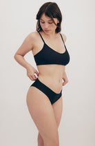 Organic Basics Naked rib briefs black from sustainable recycled nylon ladies | Sophie Stone