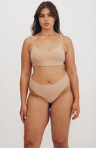 Organic Basics Naked rib thong hazel from recycled nylon | Sophie Stone