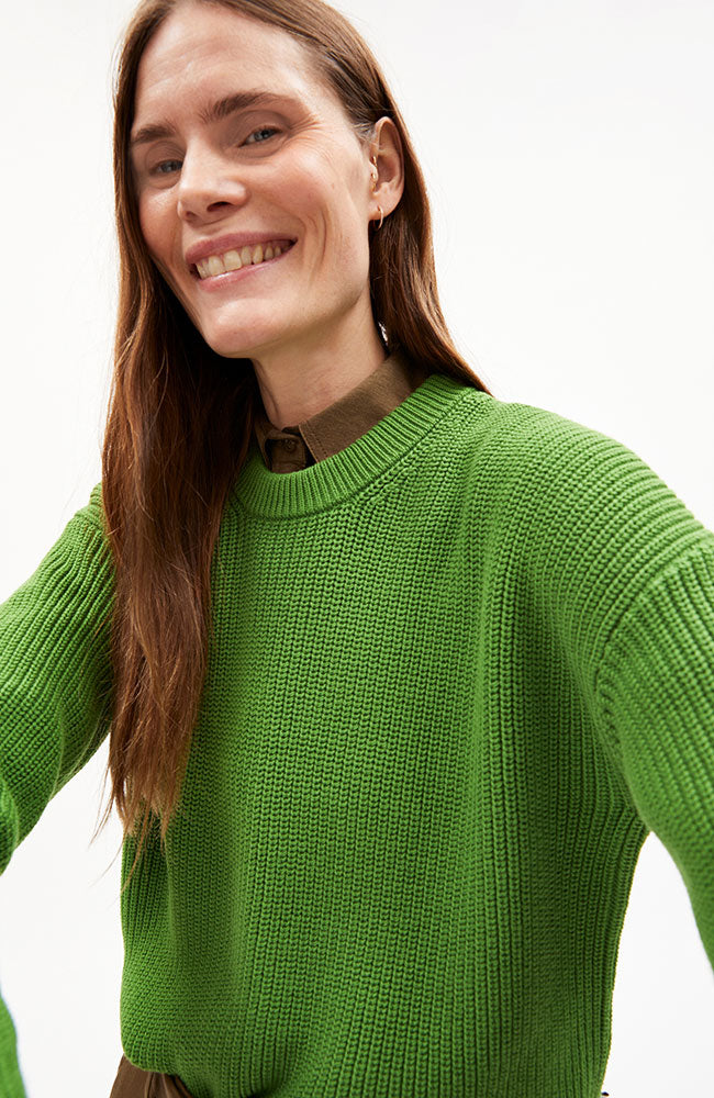 ARMEDANGELS nuriaas sweater ivy green from organic cotton ladies | Sophie Stone