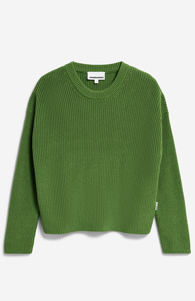 ARMEDANGELS nuriaas sweater ivy green from sustainable organic cotton ladies | Sophie Stone