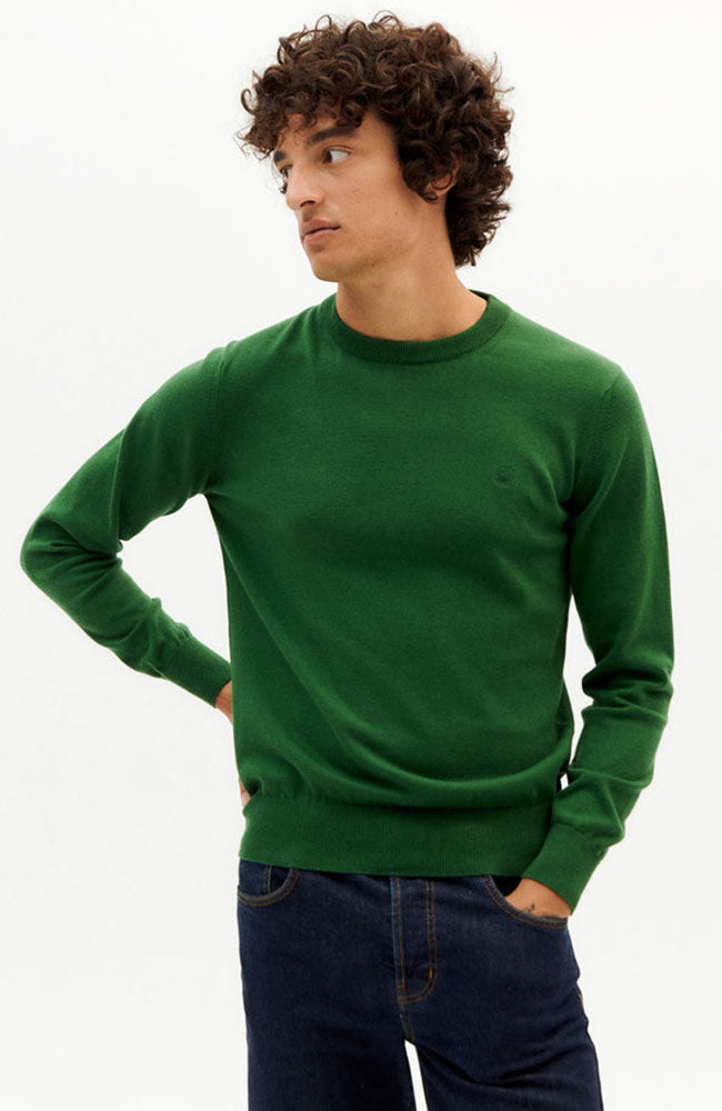 Thinking MU Orlando knit sweater green van biologisch katoen | Sophie Stone