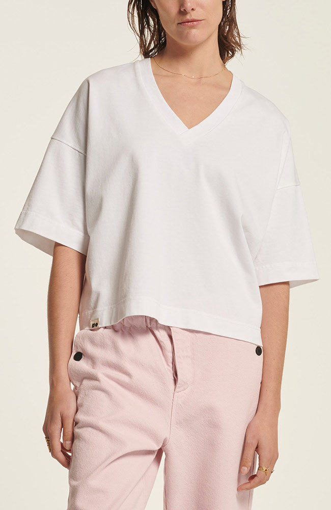 NEW OPTIMIST Pettirosso t-shirt white from organic cotton women | Sophie Stone