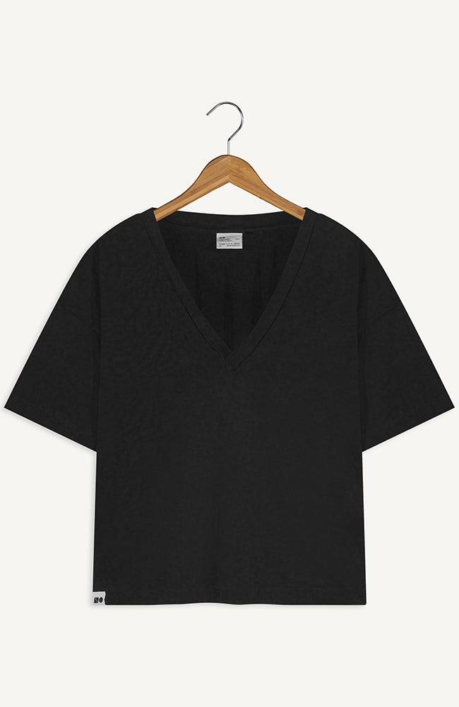 NEW OPTIMIST Pettirosso t-shirt black from organic cotton ladies | Sophie Stone