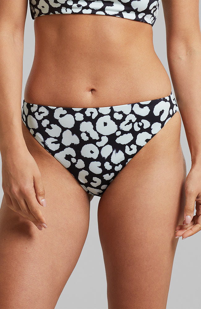 Dedicated bikini bottoms Sanda Leopard Black from recycled plastic ladies | Sophie Stone 