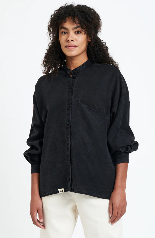 NEW OPTIMIST Scia blouse black from lyocell TENCEL for women | Sophie Stone