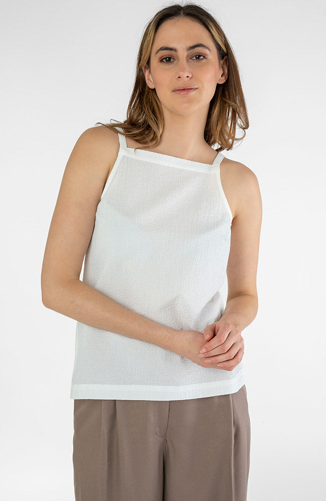 STORY OF MINE Seersucker top white made from sustainable & fair organic cotton | Sophie Stone