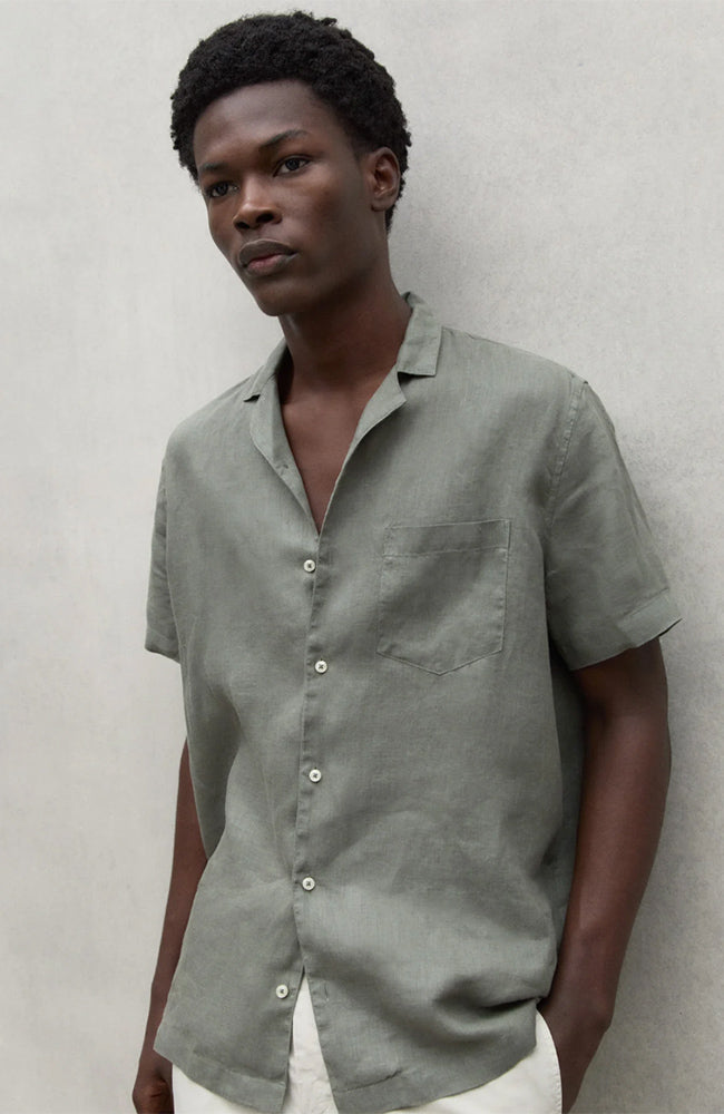 Men's Ecoalf Sutar shirt khaki linen | Sophie Stone