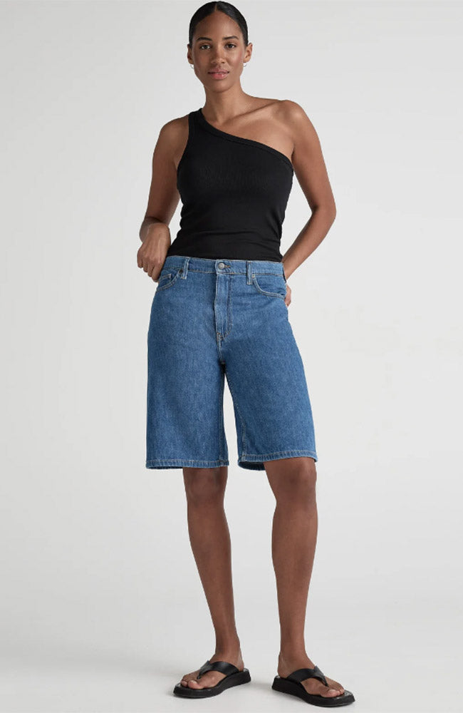 MUD jeans Suzy Mid Short Medium stone from organic & recycled cotton ladies | Sophie Stone
