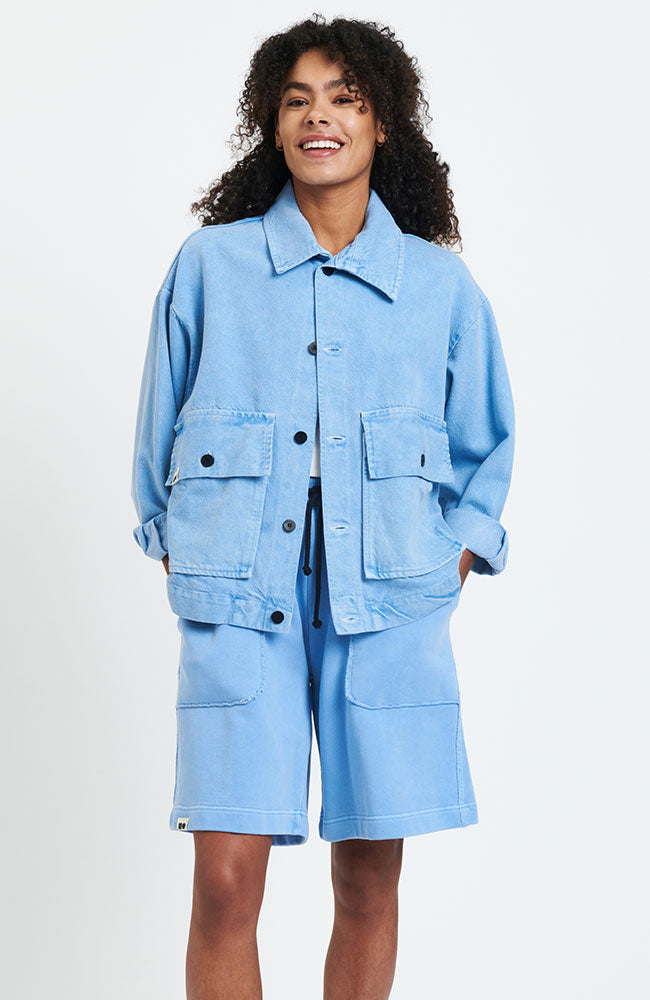 NEW OPTIMIST Quercia jacket blue in organic cotton & TENCEL ladies | Sophie Stone