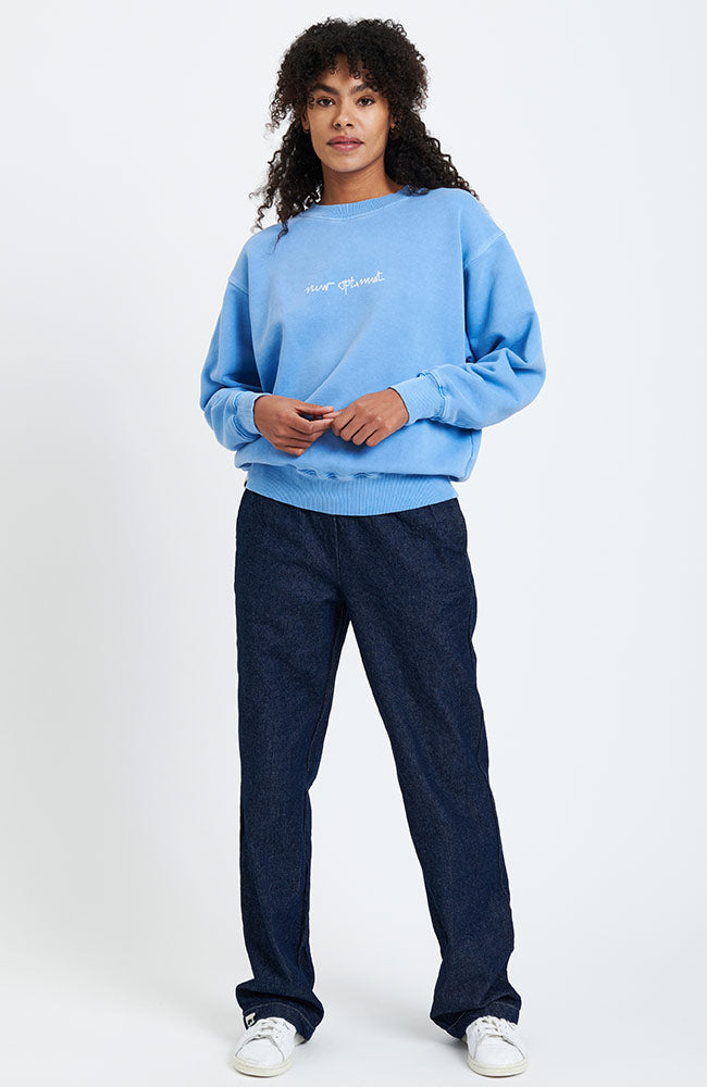 NEW OPTIMIST Olmo unisex sweater blue from recycled and sustainable organic cotton unisex | Sophie Stone