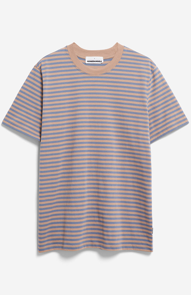 ARMEDANGELS Vegaas stripes t-shirt cinnamon from organic cotton | Sophie Stone
