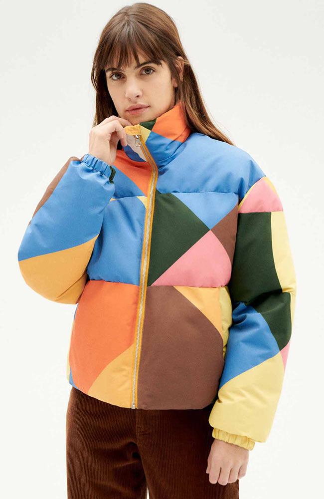 Thinking MU Gemma jacket kleur block van gerecycled PET | Sophie Stone