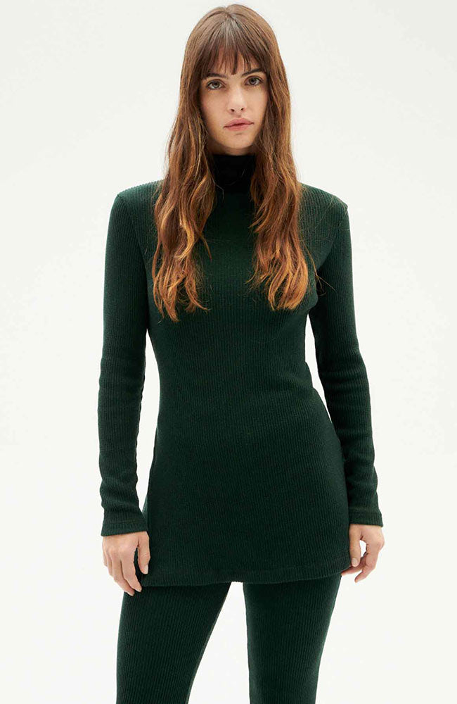 Thinking MU Ivy knitted top dark green from organic cotton | Sophie Stone among others