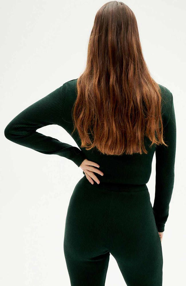 Thinking MU Ivy knitted top dark green including organic cotton | Sophie Stone