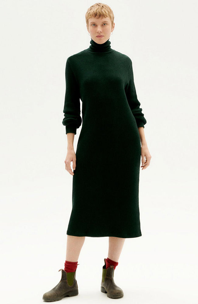Thinking MU Amaia dress knitted dark green from organic cotton | Sophie Stone among others