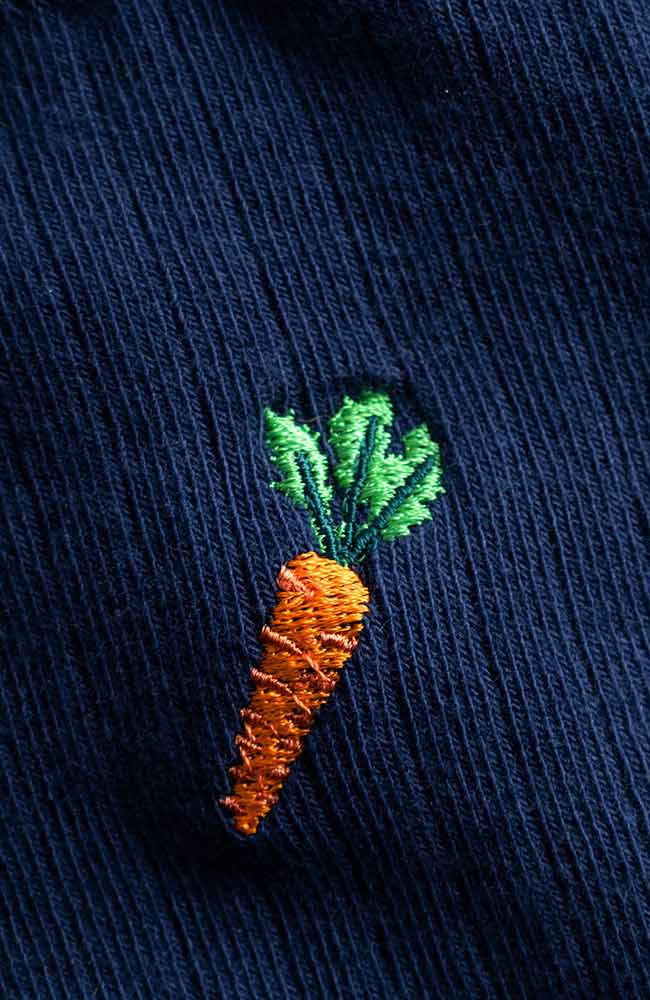 Dedicated Rib Socks Knivsta Carrot Estate blue from sustainable organic cotton | Sophie Stone