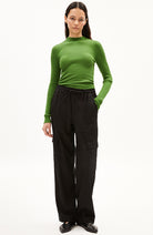 ARMEDANGELS Alaani turtleneck ivy green durable organic cotton ladies | Sophie Stone