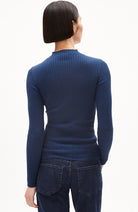 ARMEDANGELS Alaani turtleneck faded indigo organic cotton ladies | Sophie Stone