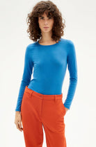 Thinking MU Brisa top heritage blue top lyocell cashmere | Sophie Stone