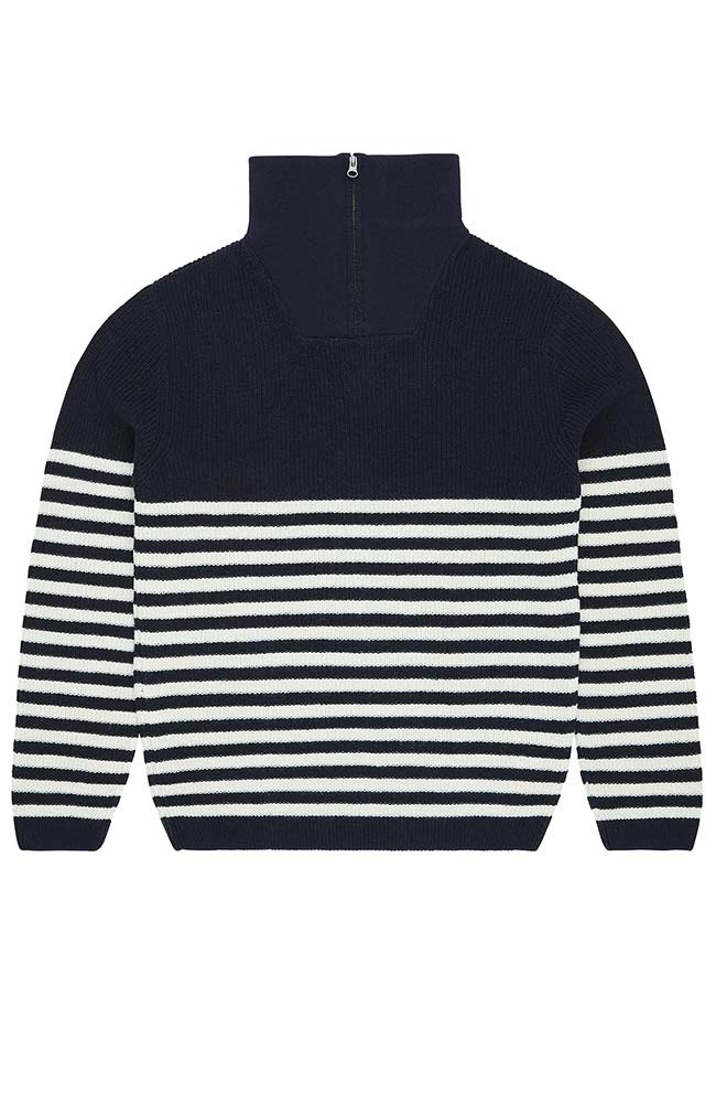 Bask in the Sun Navy Elkano sweater recycled wool | Sophie Stone