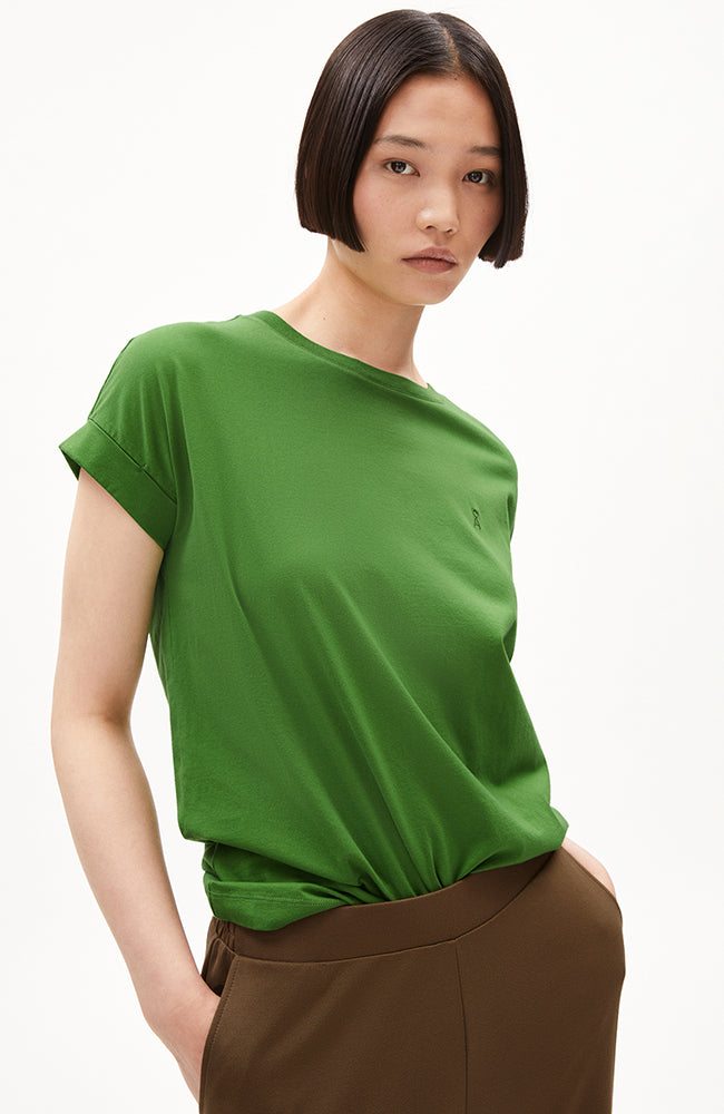 ARMEDANGELS Idaara t-shirt ivy green organic cotton ladies | Sophie Stone