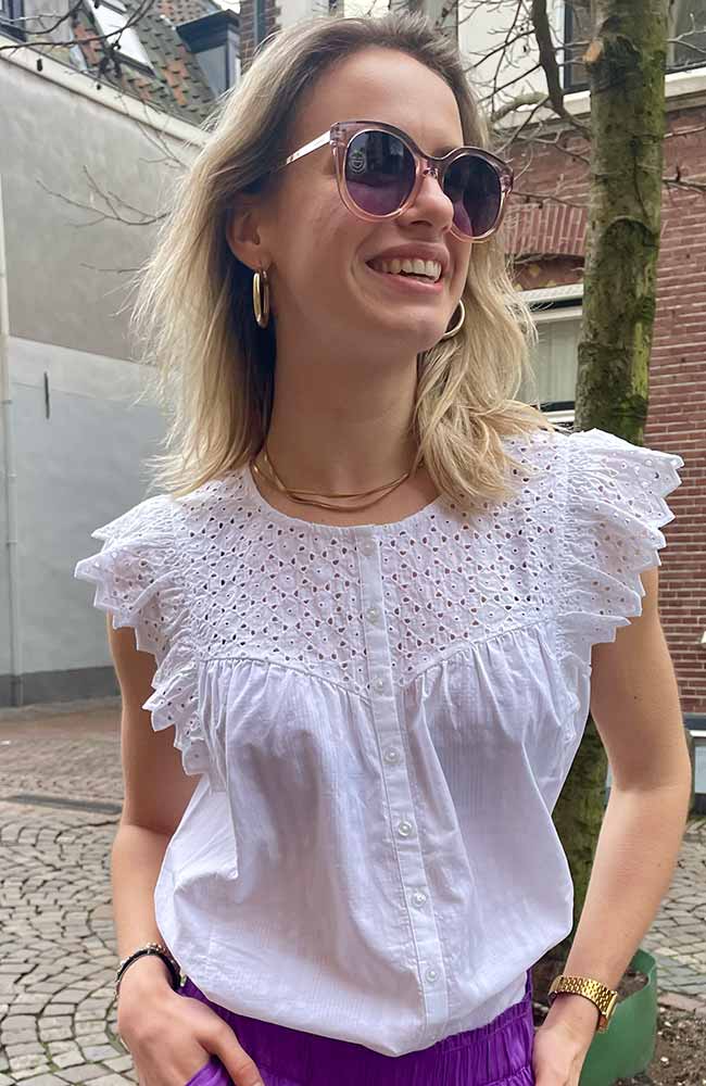 J label Shanti blouse white cotton | Sophie Stone