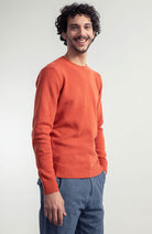 Rifo Romeo sweater in recycled cashmere orange for men | Sophie Stone