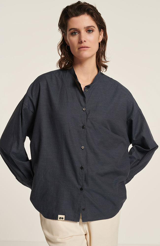 NEW OPTIMIST Scia blouse blueblack in organic cotton | Sophie Stone