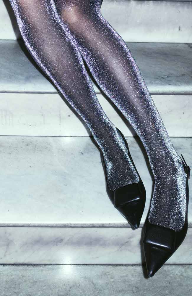 Black tights clearance with silver glitter